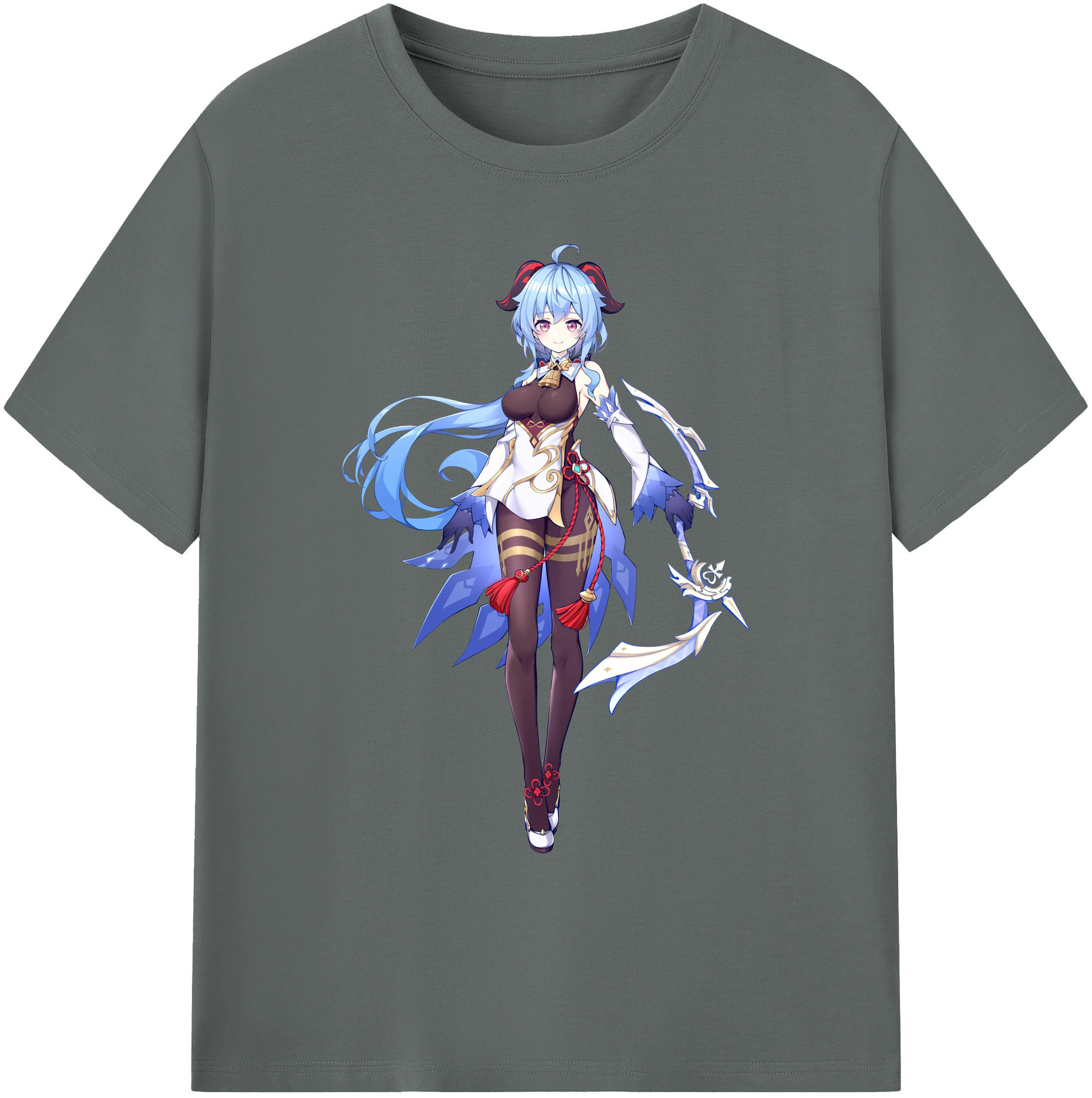 げんし神 甘雨 かんう genshin Ganyu 綿100％ メンズ半袖Tシャツ｜肌触りやわらか＆通気性
